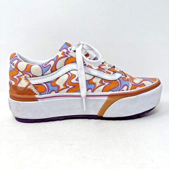 Vans Old Skool Stackform UV Activated Ink Peace Platform Sneakers Women Sz 7.5 - Picture 6 of 12